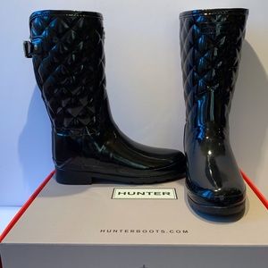 Hunter quilted short rain boots